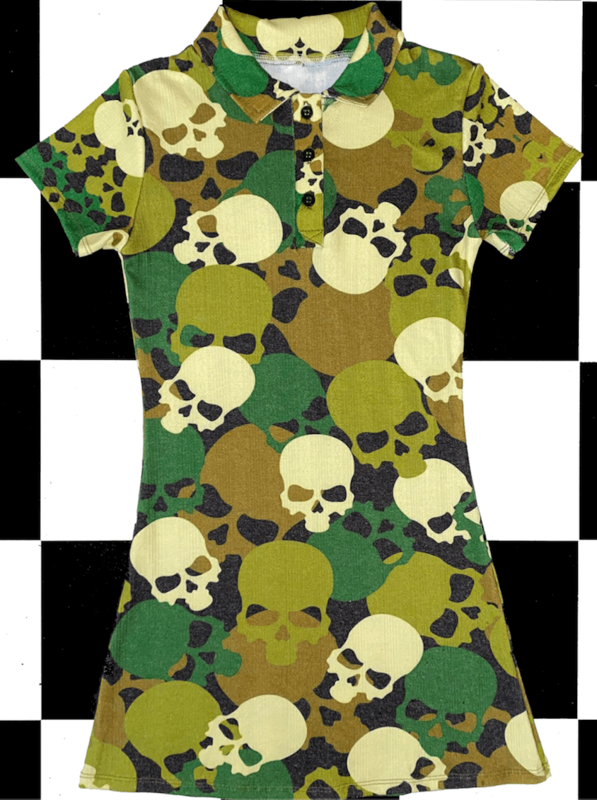 o'mighty SKULL CAMO POLO DRESS