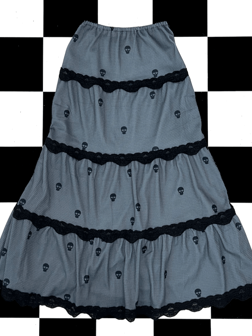 o'mighty SKULLY WAFFLE LONG SKIRT