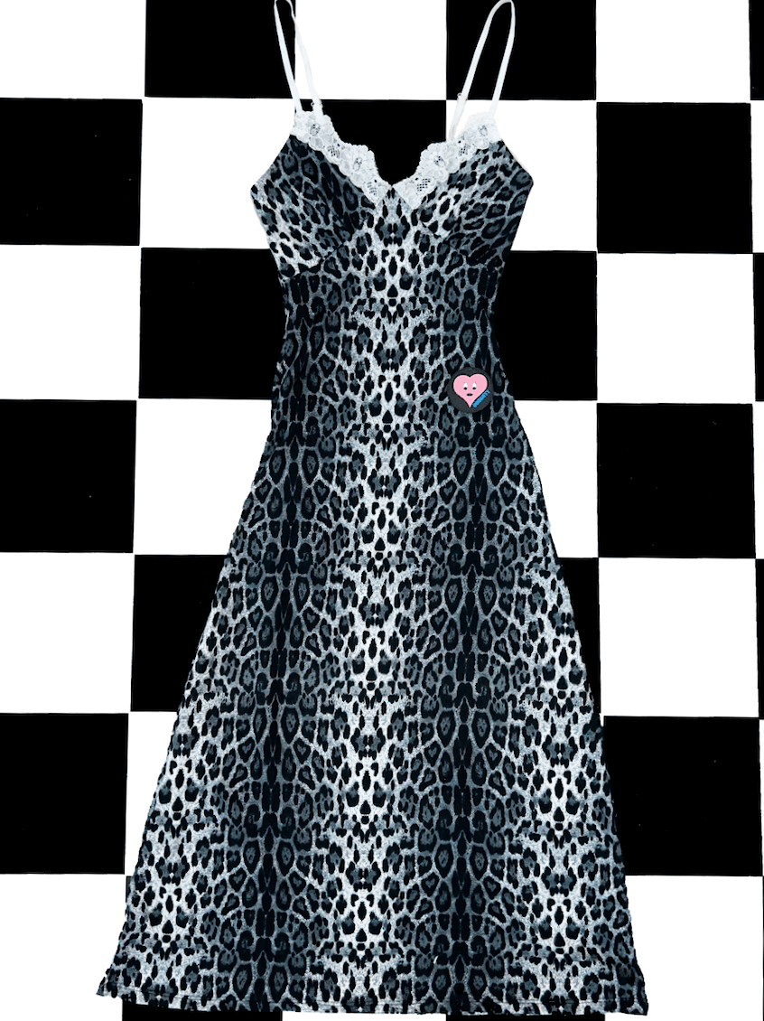 o'mighty SNOW LEOPARD DRESS IN WHITE LACE