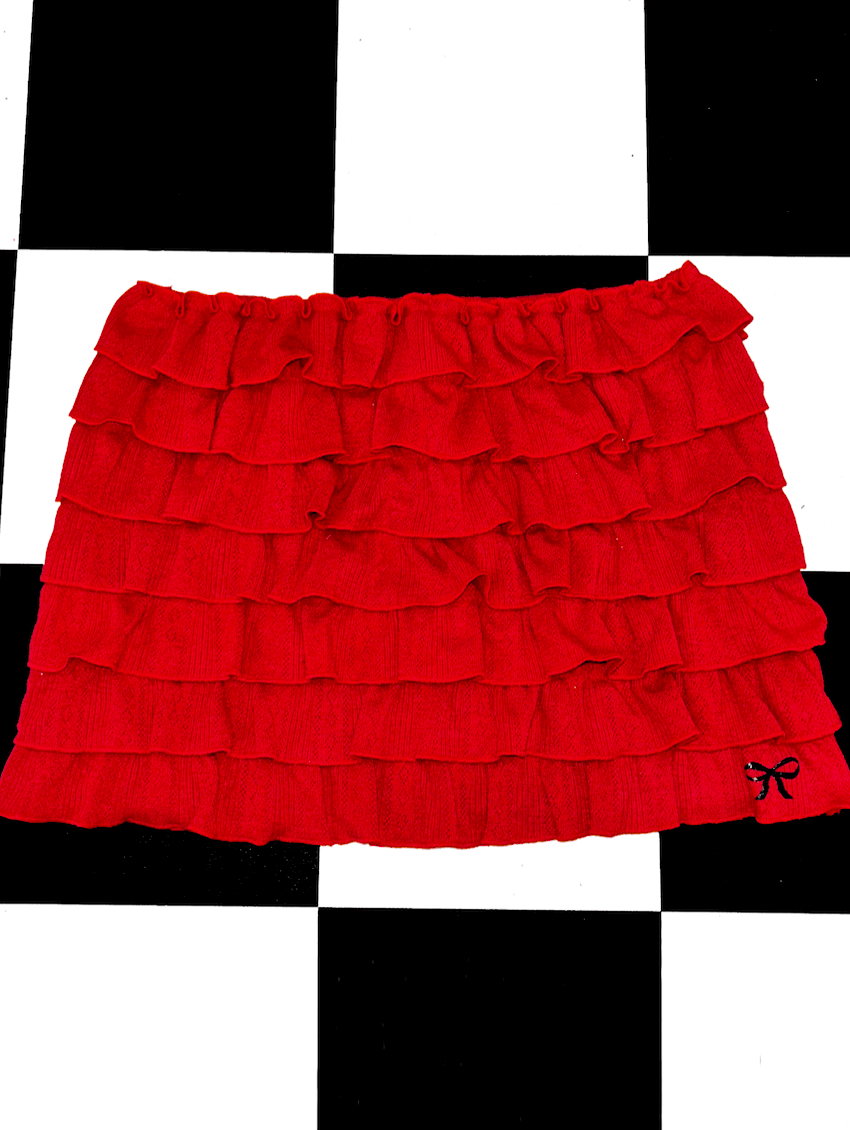 o'mighty SOFT BUNNY SKIRT IN RED