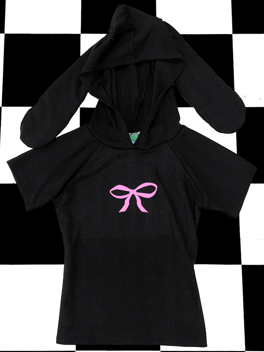 o'mighty SOFT BUNNY TOP IN BLACK