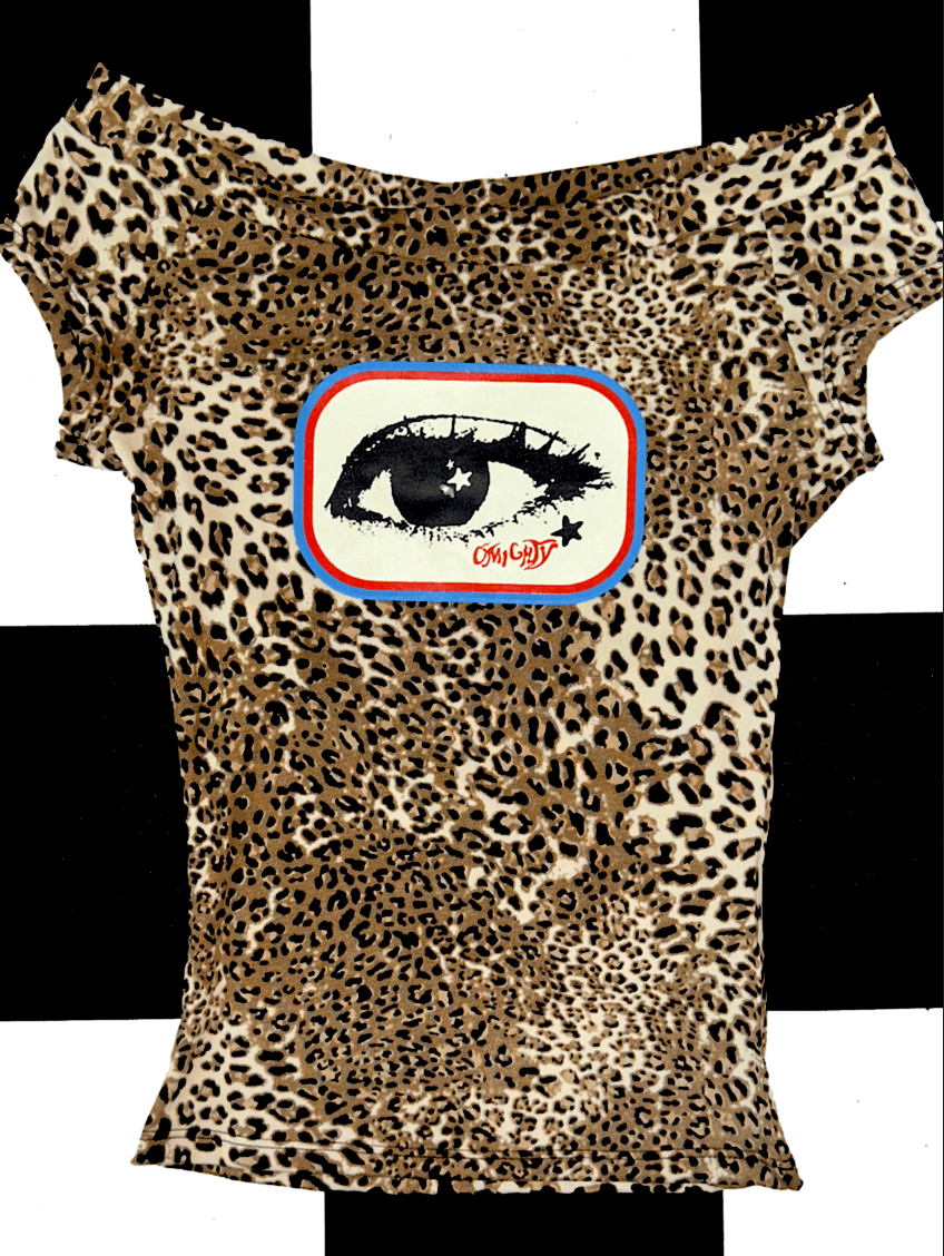 o'mighty STARRY EYE BOATNECK TOP IN LEOPARD