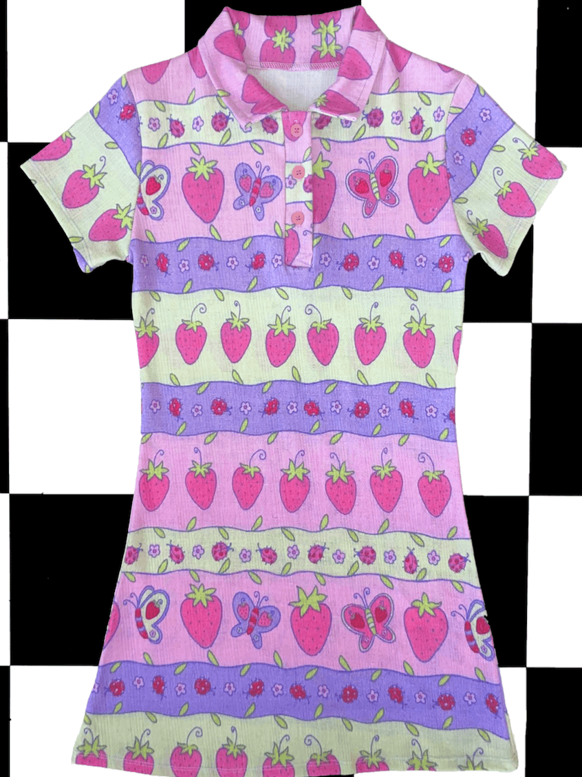 o'mighty STRAWBERRY BUTTERFLY POLO DRESS