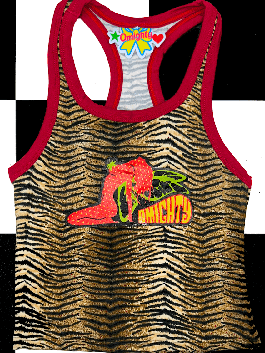 o'mighty STRAWBERRY GIRL RACER TANK IN TIGER