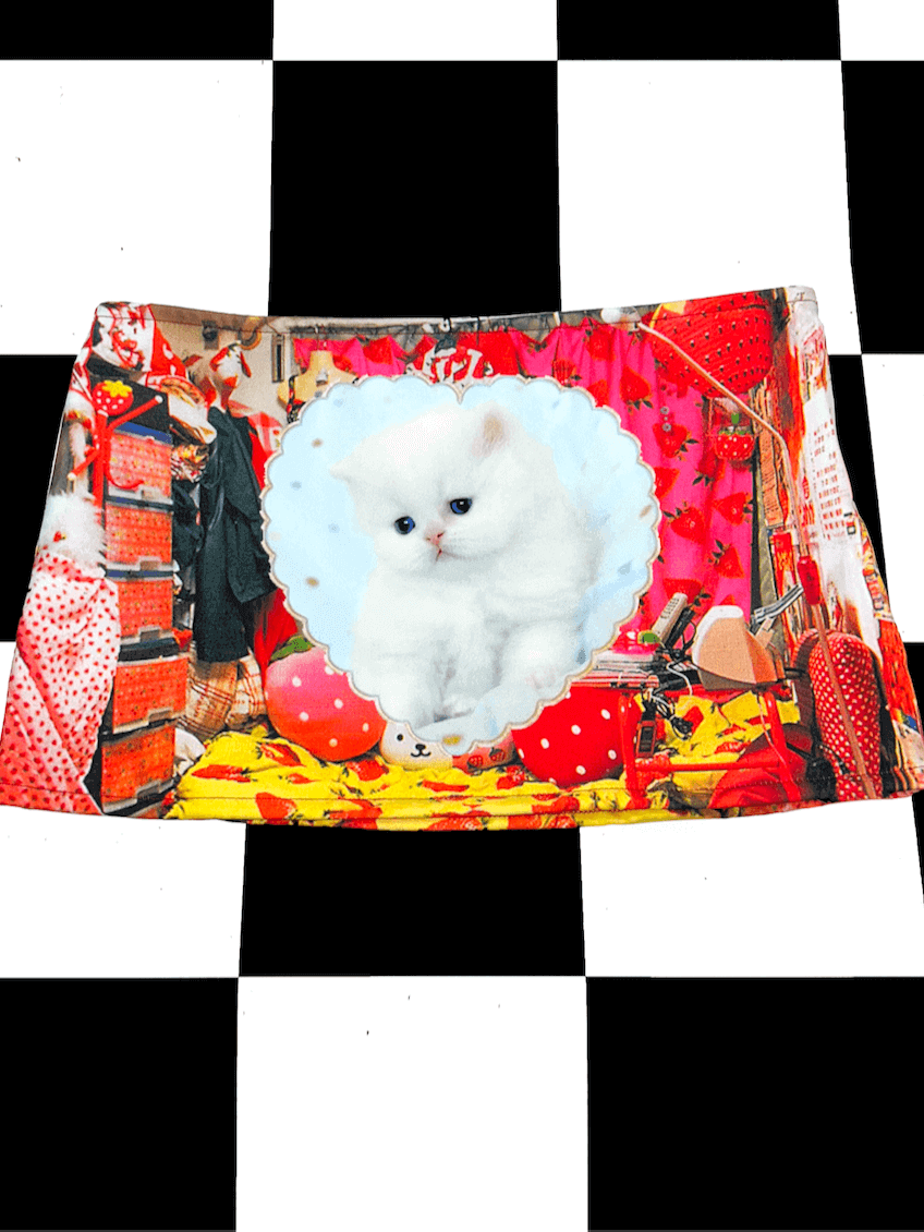 o'mighty STRAWBERRY KITTY MICRO SKIRT
