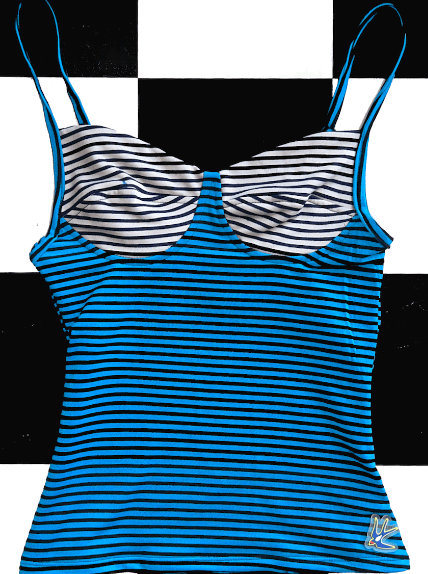 o'mighty STRIPED CORSET CAMI IN BLUE