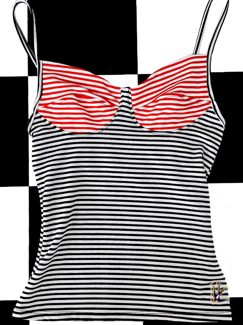 o'mighty STRIPED CORSET CAMI IN MONO