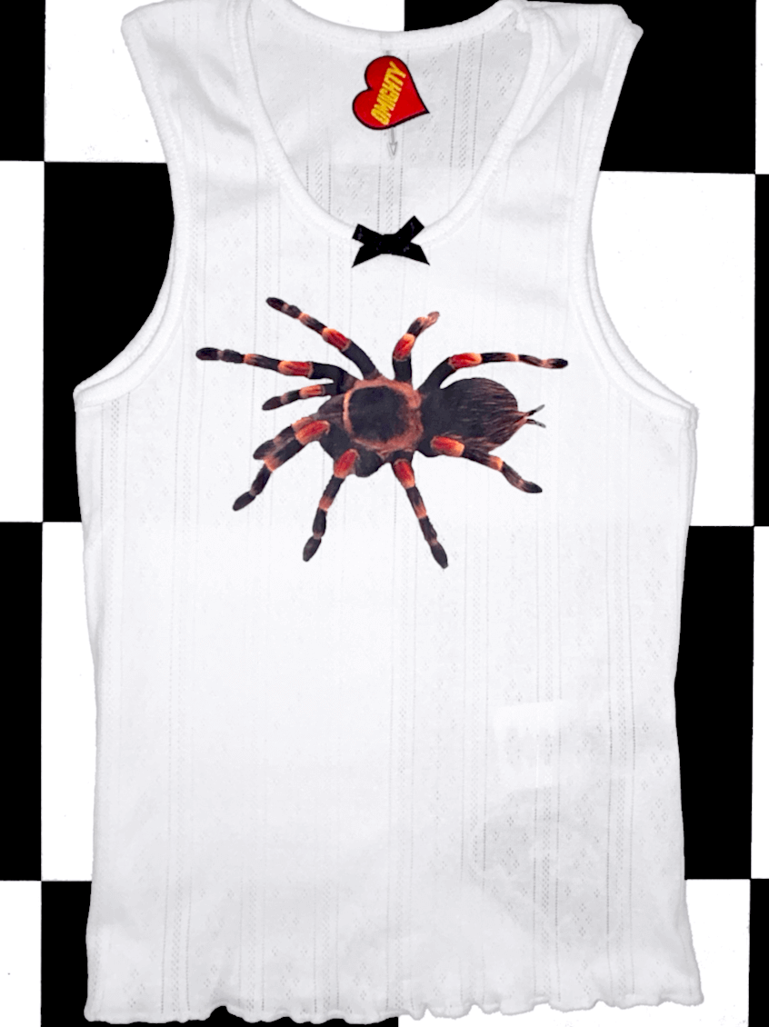 o'mighty TARANTULA POINTELLE CAMI IN WHITE