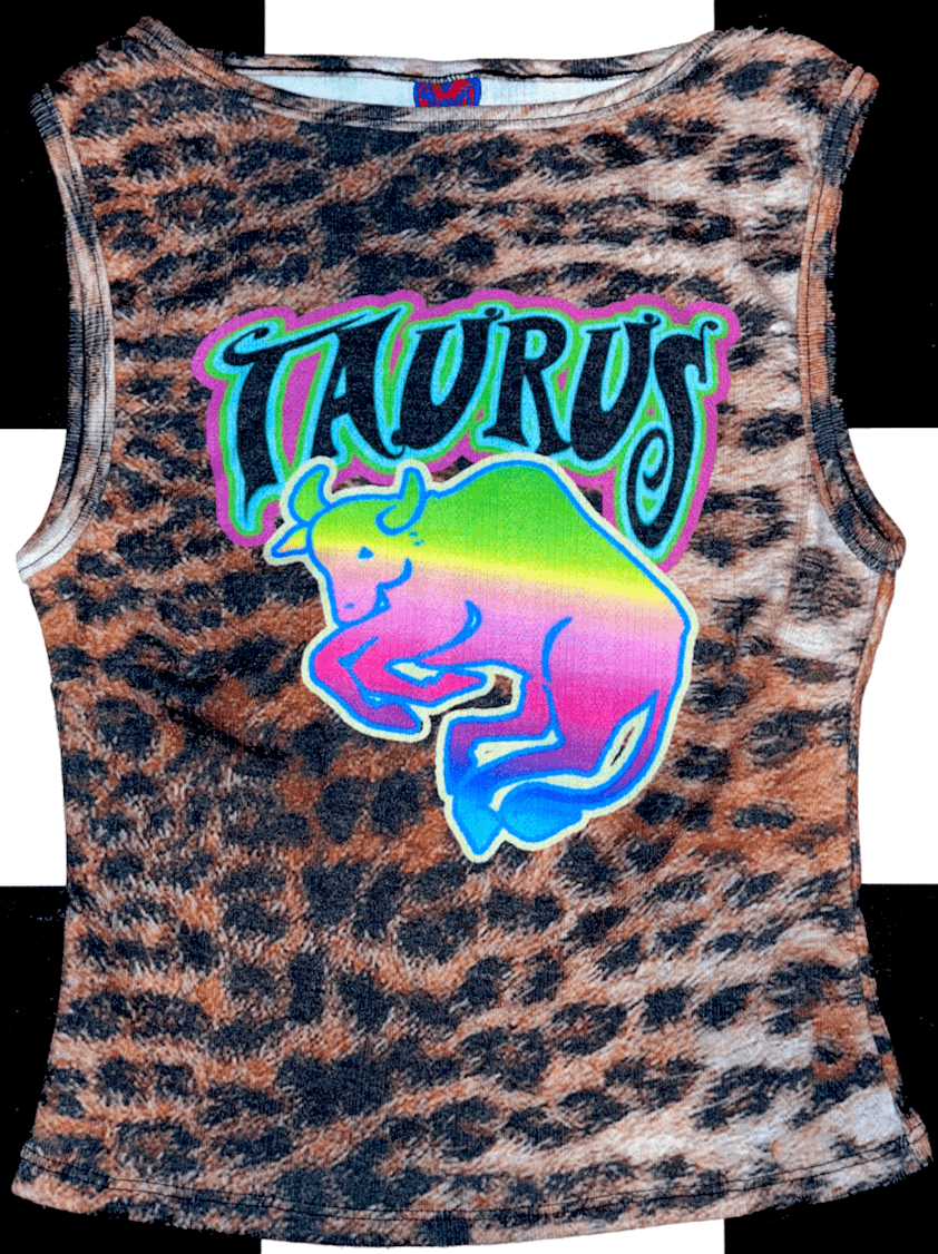 o'mighty TAURUS LEOPARD POINTELLE TANK