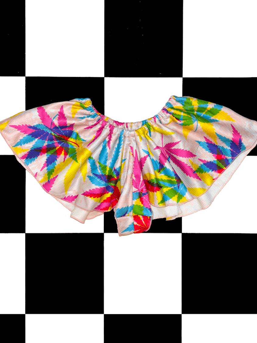 o'mighty TECHNICOLOR MARIJUANA FLARE SHORT