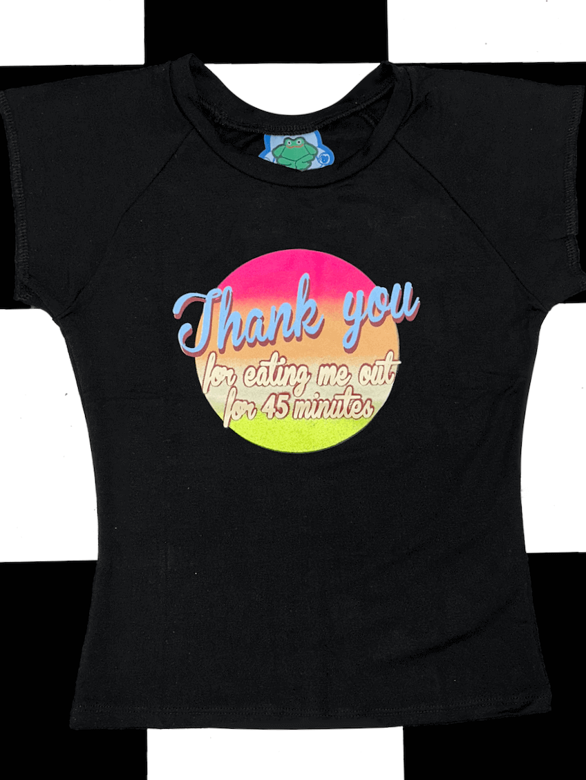 o'mighty THANK YOU BABY TEE IN BLACK
