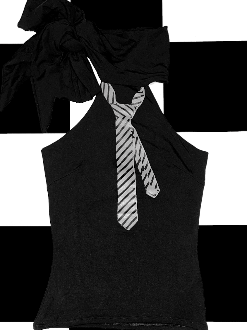 o'mighty TIE TOP IN BLACK