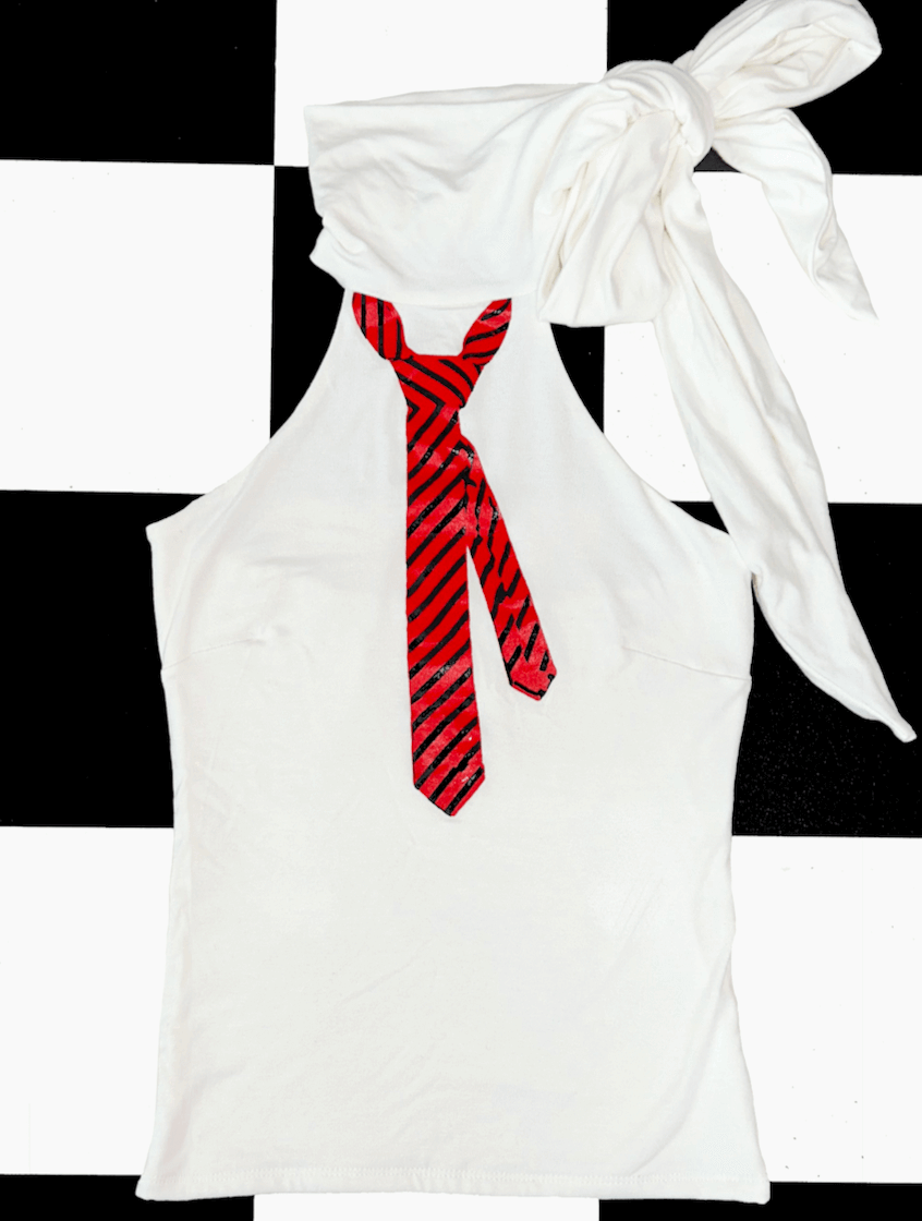 o'mighty TIE TOP IN WHITE