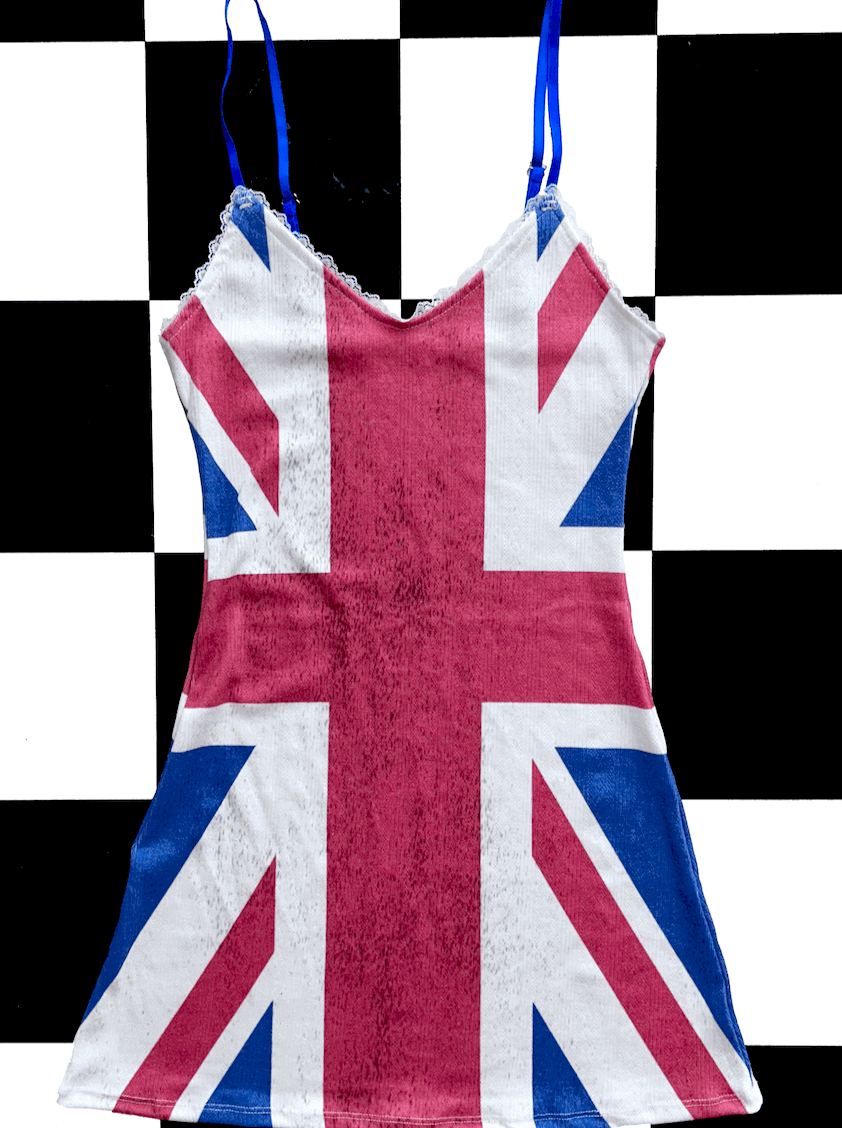 o'mighty UNION JACK POINTELLE CAMI DRESS