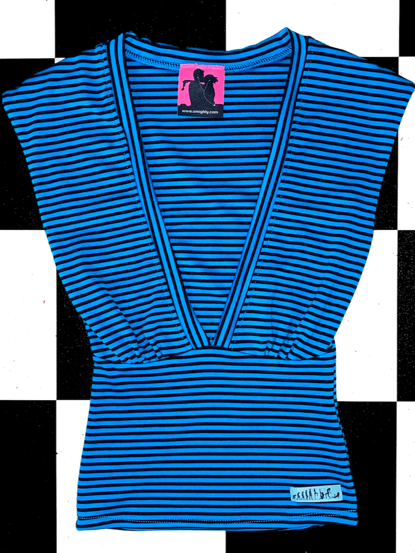 o'mighty V NECK IN BLUE STRIPES