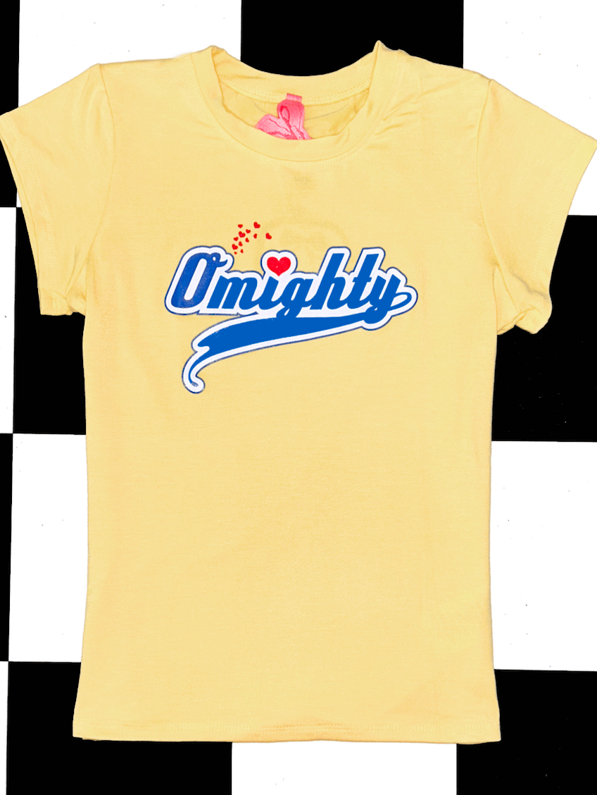 o'mighty VARSITY BABY TEE IN BUTTER
