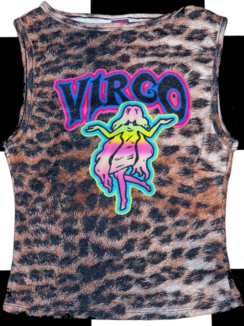 o'mighty VIRGO LEOPARD POINTELLE TANK