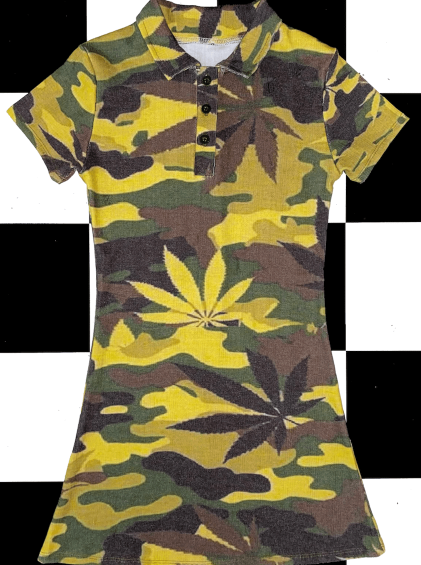 o'mighty WEED CAMO POLO DRESS