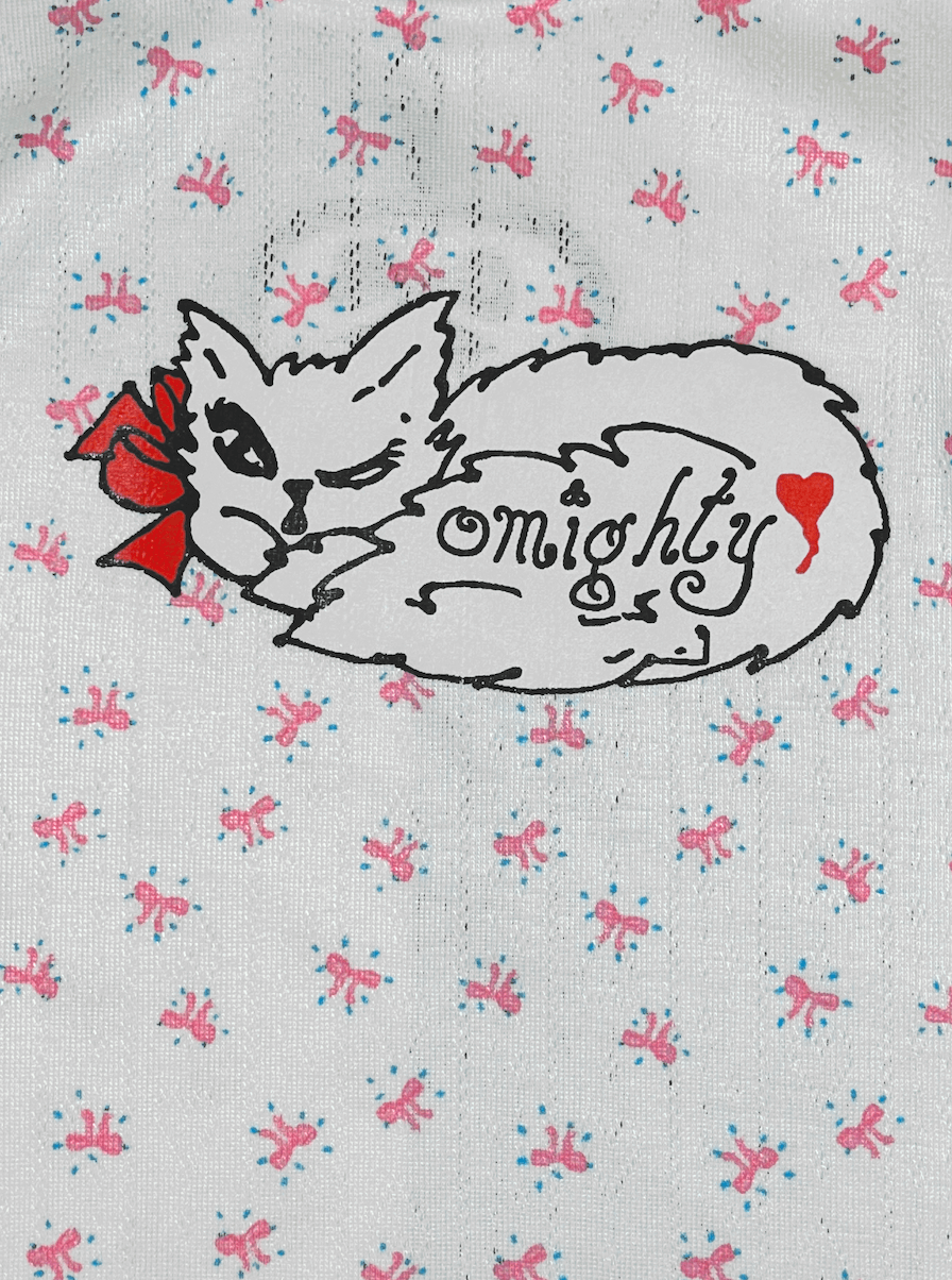 o'mighty WHITE MEOW POINTELLE TEE