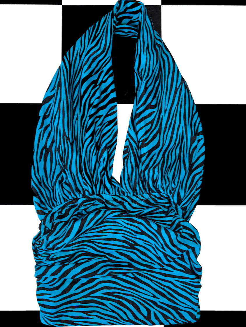 o'mighty ZEBRA HALTER IN BLUE