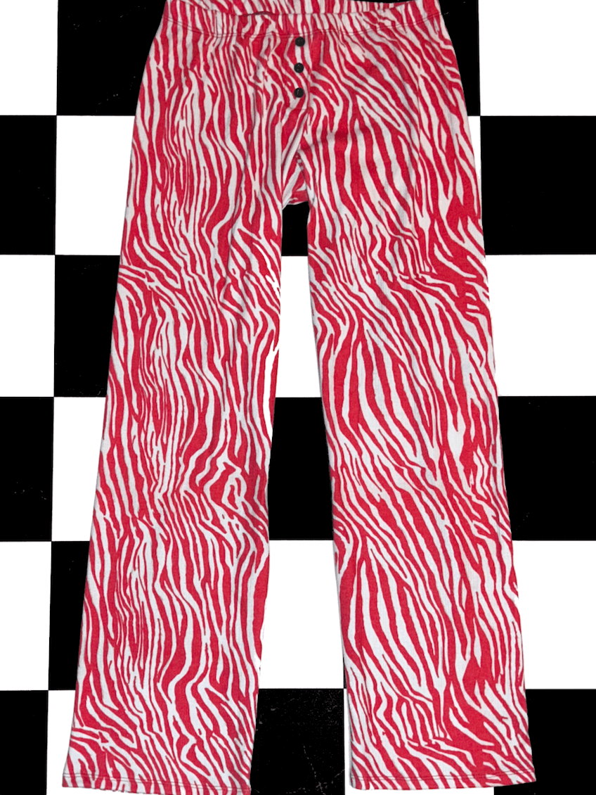 o'mighty ZEBRA POINTELLE PANT IN RED