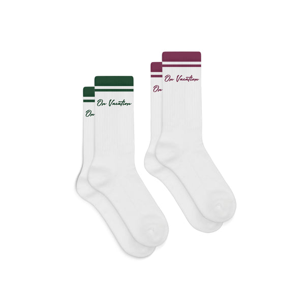 on vacation club 2-Pack Jetset Tennis Socks - Red & Green