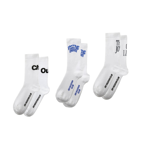 on vacation club 3-Pack Tennis Socks Joys of Life - White