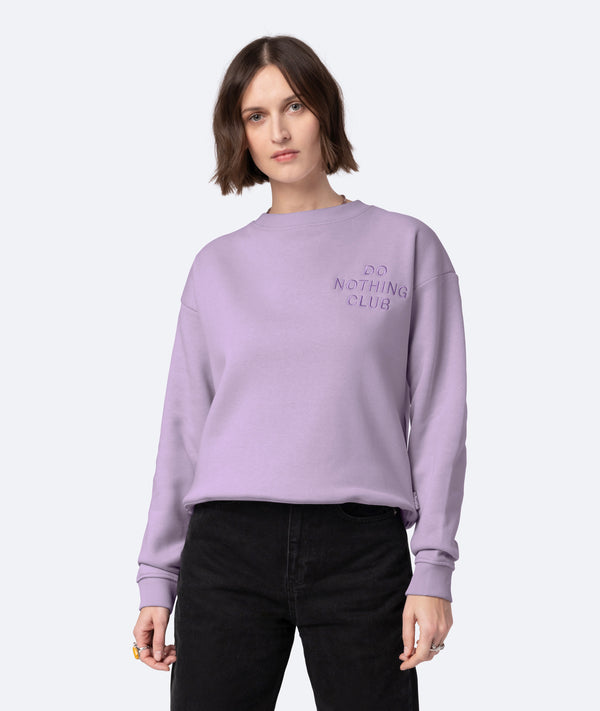 On Vacation Club Do Nothing Club Sweater - Light Purple