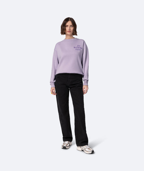 On Vacation Club Do Nothing Club Sweater - Light Purple
