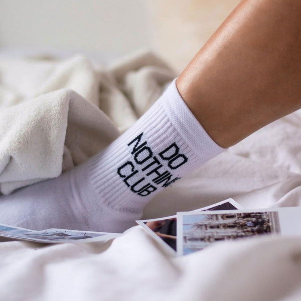 On Vacation Club Do Nothing Club Tennis Socks - White