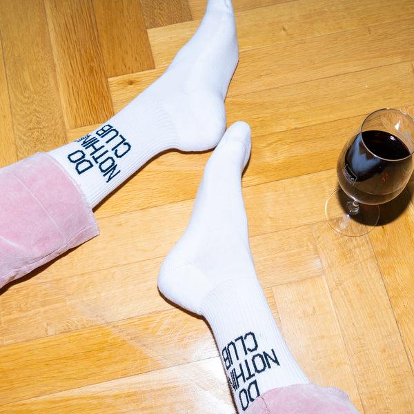 On Vacation Club Do Nothing Club Tennis Socks - White