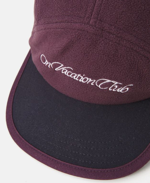 On Vacation Club Let's Take A Trip Fleece Earflap Cap - Burgundy