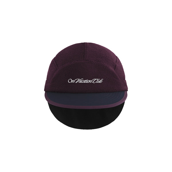 on vacation club Let's take a trip Fleece Earflap Cap - Burgundy