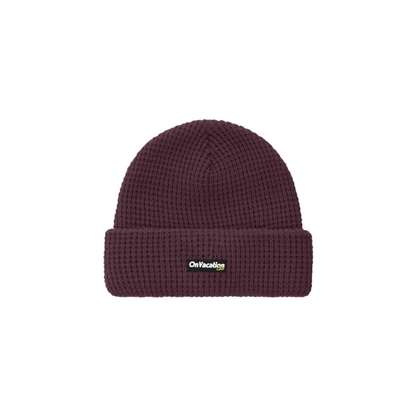 on vacation club Members Club Short Beanie - Burgundy