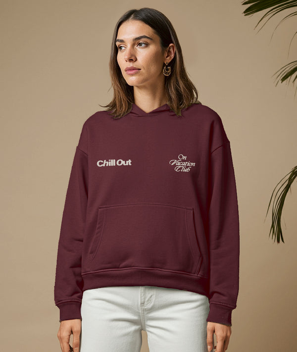 On Vacation Club Chill Out Hoodie - Burgundy