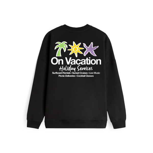 on vacation club Holiday Service Sweater - Black