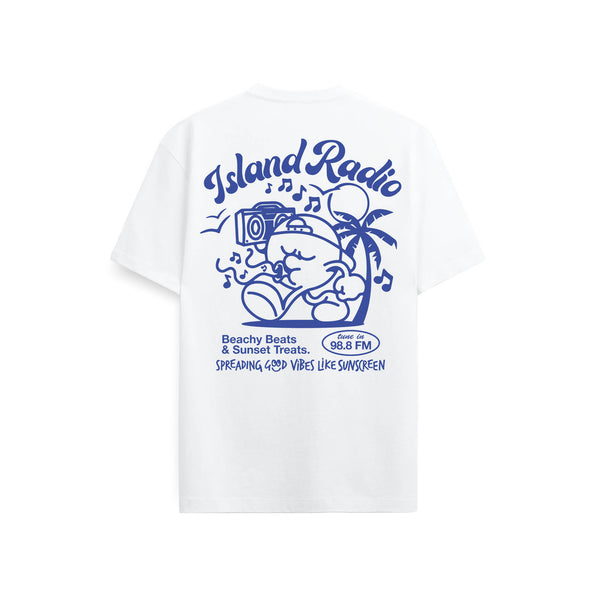 on vacation club Island Radio T-Shirt - White