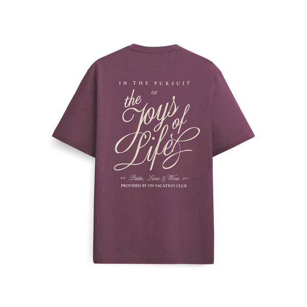 On Vacation Club Joys Of Life T-Shirt - Burgundy