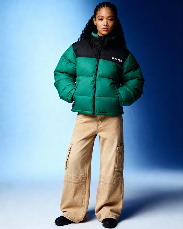 On Vacation Club Members Club Puffer Jacket - Green