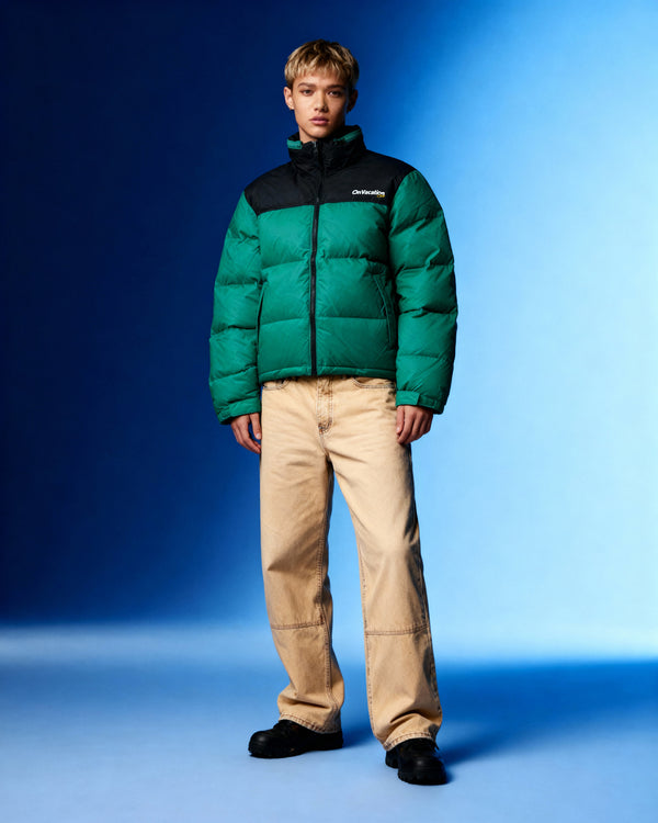 On Vacation Club Members Club Puffer Jacket - Green
