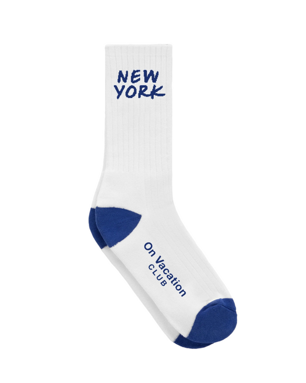 on vacation club New York Tennis Socks - White