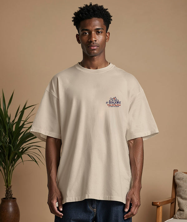 On Vacation Club NYC Pizza T-Shirt - Beige