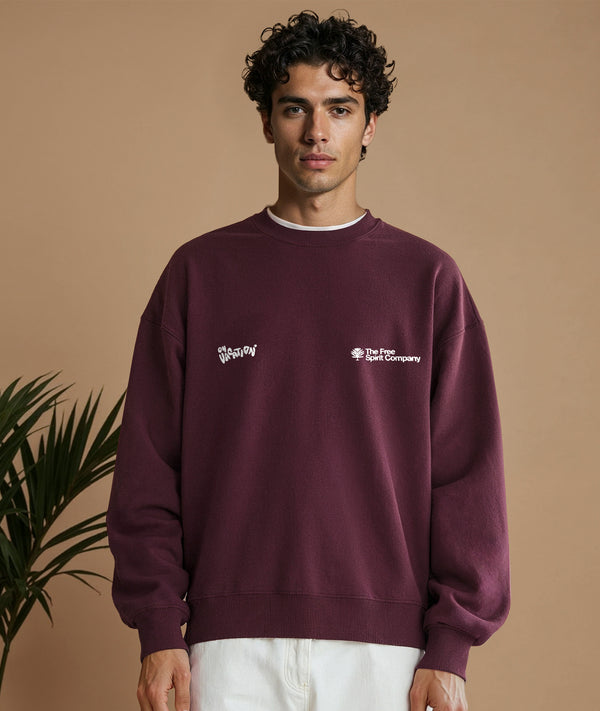 On Vacation Club Positive Energy Sweater - Burgundy