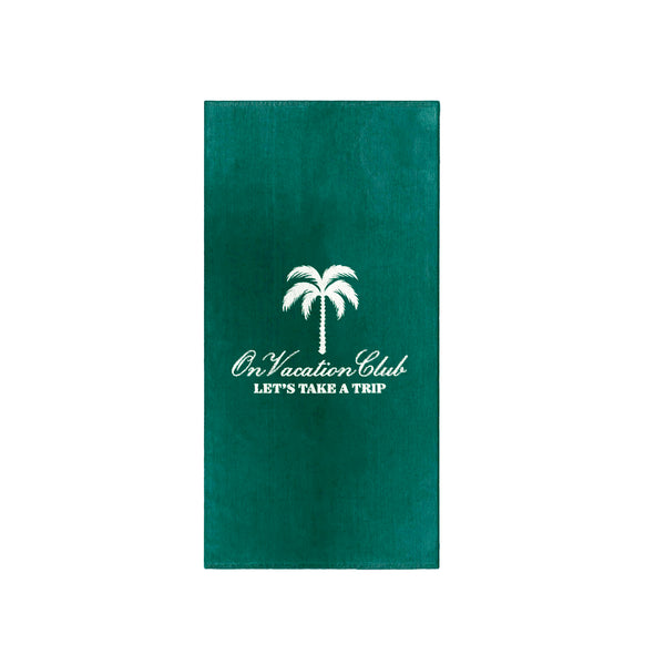 on vacation club Retro Resort Beach Towel - Green
