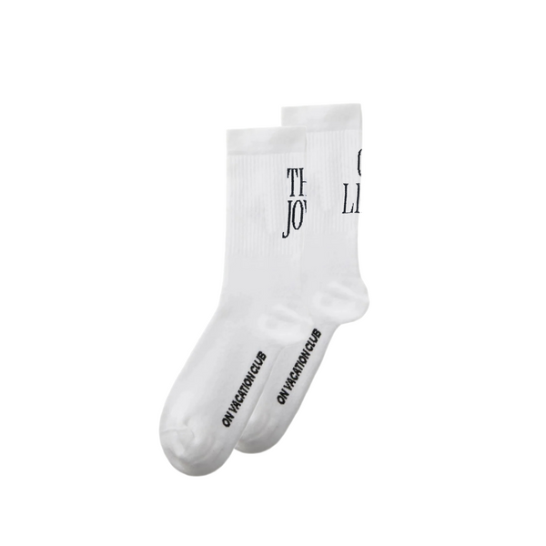 on vacation club The Joys Of Life Socks - White