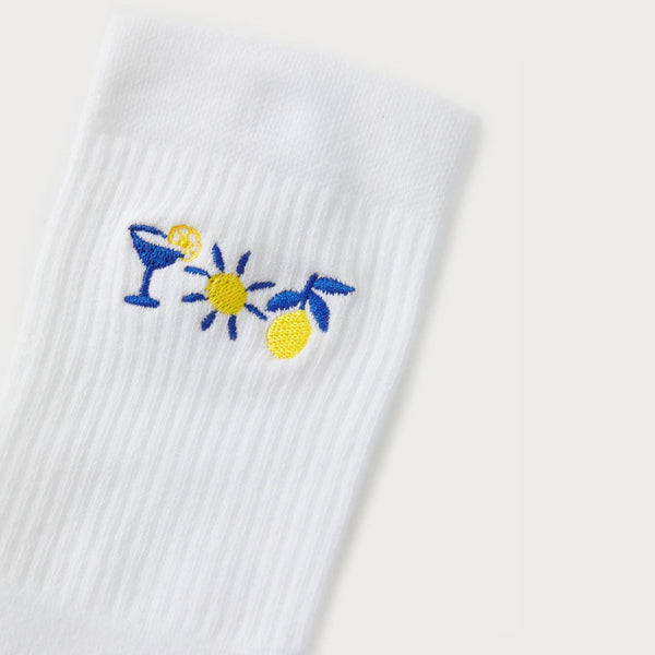 On Vacation Club Triple Fun Tennis Socks - White
