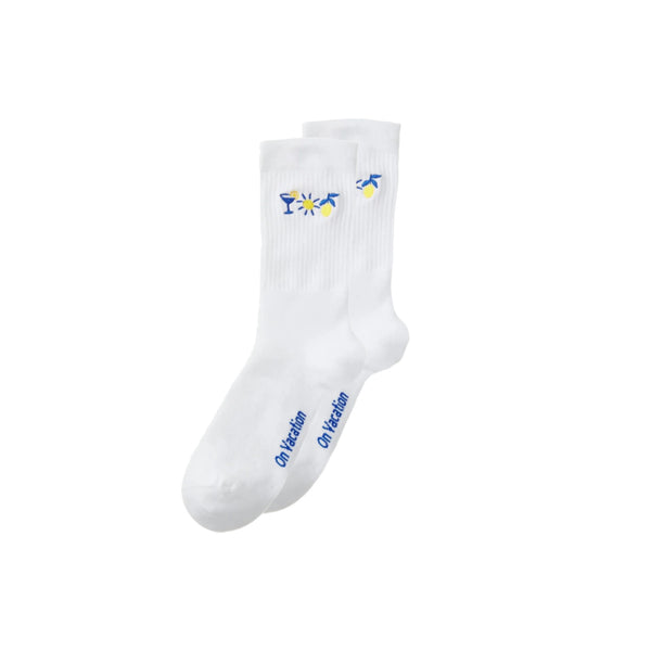 on vacation club Triple Fun Tennis Socks - White