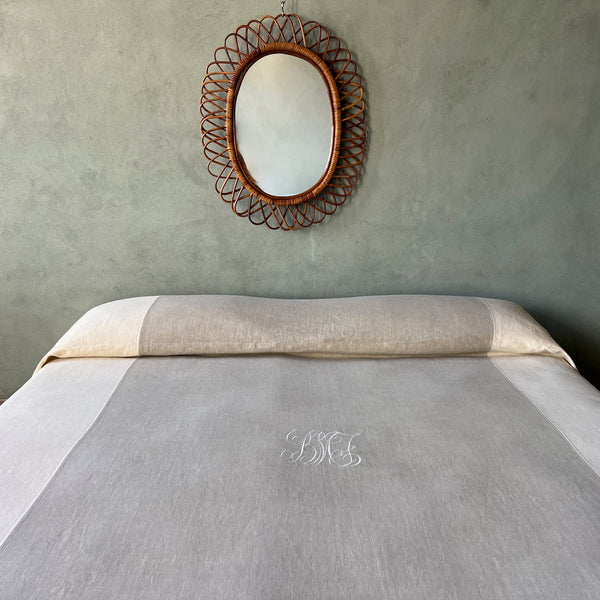 once milano bed cover with sewing in contrasting colours