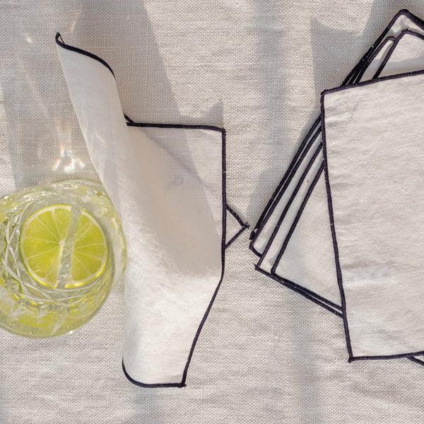 Once Milano Cocktail Napkin With Rolled Hem Set Of 4