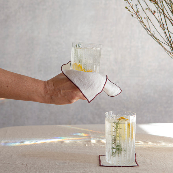 Once Milano Cocktail Napkin With Rolled Hem Set Of 4